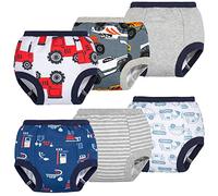BIG ELEPHANT Baby Boys' 6 Pack Toddler Potty Training Pantalones 100% Algodón Calzoncillos impermeables