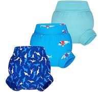 BIG ELEPHANT Pañales de natación para bebé, 3 unidades, reutilizables, ajustables, lavables, impermeables, para niños y niñas, 2 años