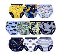 BIG ELEPHANT Pantalones de Entrenamiento para IR al baño para niños pequeños, 100% algodón, Unisex, Calzoncillos para orinar, Paquete de 10, 12M-5T