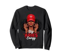 Big Energy Aries Zodiac Afro Women Red Cap Black Girl Women Sudadera