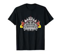 Big Engine American Muscle Car Tribal Flame Vintage Racing Camiseta