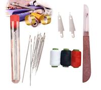 Big Eye Steel Sewing Needles Kit - Stainless Steel Needles for Hand Sewing, Complete Sewing Kit for Adults with Needle Threader & Assorted Supplies for Crafting & Repairs (1Pc)