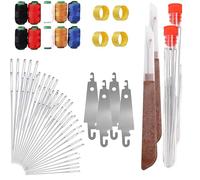 Big Eye Steel Sewing Needles Kit - Stainless Steel Needles for Hand Sewing, Complete Sewing Kit for Adults with Needle Threader & Assorted Supplies for Crafting & Repairs (2Pcs)
