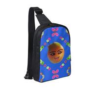 Big Eye Watermelon - Bolsa de pecho con doble bolsillo, perfecta para conciertos, deportes, viajes, ciclismo y senderismo, mochila cruzada, Pera amarilla sonriente, Talla única