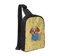 Big Eye Watermelon - Bolsa de pecho con doble bolsillo, perfecta para conciertos, deportes, viajes, ciclismo y senderismo, mochila cruzada, Adorable perro de dibujos animados, Talla única