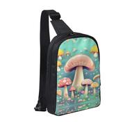 Big Eye Watermelon - Bolsa de pecho con doble bolsillo, perfecta para conciertos, deportes, viajes, ciclismo y senderismo, mochila cruzada, Pretty Little Mushrooms, Talla única