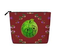 Big Eye Watermelon - Neceser de viaje versátil, bolsa de maquillaje de cáñamo falso, multiusos, organizador de accesorios cosméticos, Black, Talla única