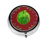 Big Eye WatermelonBox, SmallBox para bolso y bolsillo, organizador de medicinas redondo de metal para viaje, 3 compartimentos.