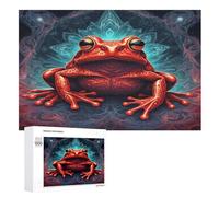 Big Eyed Rana Rompecabezas de 1000 piezas para adultos y niños rompecabezas imposible juguetes de madera juego estimulante (75×50cm)