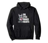 Big Eyes Bigger Hearts Perro Raza de Rescate Mascota Bulldog Francés Sudadera con Capucha