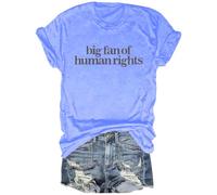 Big Fan of Human Rights - Camiseta unisex divertida con cuello en V y gran fan de los derechos humanos, Azul (carolina blue), XXL