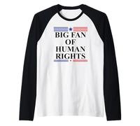 Big Fan of Human Rights No Kings Protest Signs Pro Democracy Camiseta Manga Raglan