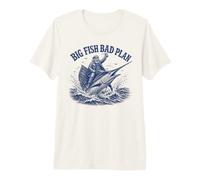 Big Fish Bad Plan Capitán de Pesca en Agua Salada Camiseta Premium
