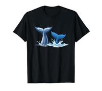 Big Fish Vida oceánica Camiseta gráfica económica, Hombre, Negro, S