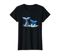 Big Fish Vida oceánica Camiseta gráfica económica, Mujer, Negro, S