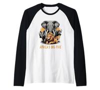 Big Five Safari Africa's Big 5 Wildlife Sudáfrica Camiseta Manga Raglan