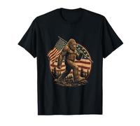 Big Foot Bigfoot Sasquatch Bandera Americana patriótica 4 de Julio Camiseta