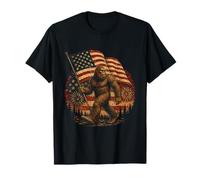 Big Foot Bigfoot Sasquatch Bandera Americana patriótica 4 de Julio Camiseta