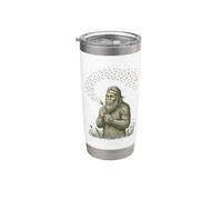 Big-Foot Soplando Diente de León Deseos Vintage Naturaleza Amante 1 Vaso térmico de acero inoxidable de doble pared