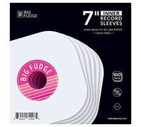 BIG FUDGE Fundas Interiores para Discos de Vinilo - 18cm x 100 uds. - Fundas de Papel de Alto Gramaje y sin Ácido para Vinilos - Funda Protectora Antiestática para LP y Sencillos