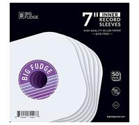 BIG FUDGE Fundas Interiores para Discos de Vinilo - 18cm x 50 uds. - Fundas de Papel de Alto Gramaje y sin Ácido para Vinilos - Funda Protectora Antiestática para LP y Sencillos