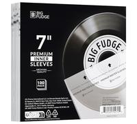 BIG FUDGE Fundas Interiores Vinilo - 18cm x 100 uds. - Protección de Papel de Arroz Antiestático para Archivar - Fundas Discos Vinilo de 7" Transparente de 3 Capas para LP