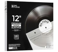 BIG FUDGE Fundas Interiores Vinilo - 30cm x 100 uds. - Protección de Papel de Arroz Antiestático para Archivar - Fundas Discos Vinilo de 12" Transparente de 3 Capas para LP