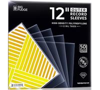 BIG FUDGE Fundas Vinilos LP Exterior - 50x Funda Vinilos 12 Pulgadas - Fundas Discos Vinilo Exterior Transparente de Plástico Polipropileno de Alta Densidad