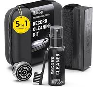 Big Fudge Kit de Limpieza Vinilos - 5-en-1 - Limpiador Vinilos Discos Incluye Cepillo Limpiador de Vinilo de Terciopelo, Líquido Limpiador y Gel para Agujas - Estuche Acolchado