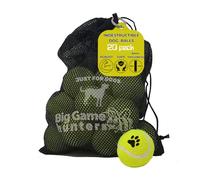 Big Game Hunters Pelotas Indestructibles para Perros - Paquete de 20 Bolas Amarillas de Tenis - Juguete Interactivo para Cachorros