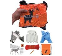 Big Game Hunting, Vac-Sealed, Field Dressing Kit: paquete de 5 bolsas de juego, guantes de corte, +4 otros elementos esenciales de Back Country - Peso ligero