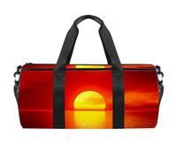 Big Golden Ball Summer Sunset Over The Ocean Sports Gym Bag Fitness Workout Duffel Bag Travel Bag Tote Equipment Bag for Women Men, multicolor, 17.7x9x9 inches