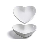 Big Heart Shaped Bowls 2pcs Porcelain White Heart-shaped Dish for Desserts/salad/fruit/pasta Or Romantic Dinner, 23cm