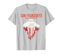 Big Hero 6 Baymax San Fransokyo Heart Camiseta, Hombre, Plata, L