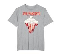 Big Hero 6 Baymax San Fransokyo Heart Camiseta, Hombre tallas grandes, Gris Jaspeado, 3X Alto
