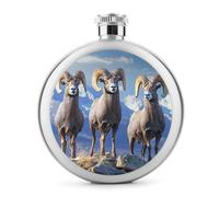 Big Horn Sheep Wildlife Flask para licor, botella de vino portátil, bonita funda de acero inoxidable