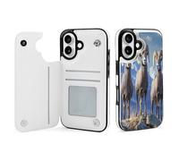 Big Horn Sheep Wildlife - Funda tipo cartera compatible con iPhone 16 con tarjetero