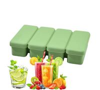 Big Ice Tray Lid, 4-Grid Silicone Block Mold, 3,1 x 9,3 cm, 1,22 x 3,66 pulgadas, diseño fácil de lanzar, Leakproof Food-Grade Material for whiskey, Bourbon, Wine, Cold Drinks, Beverages