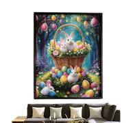 Big Jigsaw, Easter Bunny Puzzle, Game with High Resolution Feature, Thick Paper Board Kit, Challenging Mental Wellness Activity Farmhouse Wall Art with Colorful Build, Family Fun for Adults