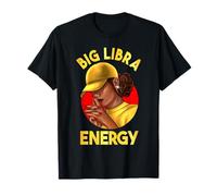 Big Libra Energy Afroamericano Mujeres Niñas Zodiaco Camiseta