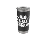 Big Libra Energy x Libra Zodiac Retro Vaso térmico de acero inoxidable de doble pared