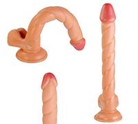 Big Mac realista pene falso El punto vibrador G viene con una poderosa ventosa, puede insertar vagina (27) fricción pareja femenina masaje palo masturbación juguete,Flesh