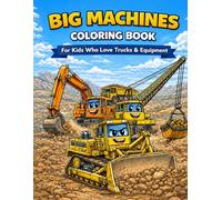 BIG MACHINES COLORING BOOK: Fun and Easy Coloring Pages of Construction and Mining Machines for Kids Ages 6-10