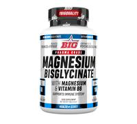 BIG - Magnesio Bisglicinato 100% Quelado - 100 Cápsulas - Bisglicinato de Magnesio con Vitamina B6 para Relajación Muscular, Mejora del Sueño, Cansancio y Calambres - Sin Efectos Laxantes -Vegano