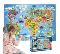 Big Minds - Descubre El Mundo En Español | Felpa de Fieltro | Juegos Educativos Niños 4 Años Panel Fieltro 91x66cm | Juguetes Niños 5 Años 48 Figuras | Juguetes Montessori | Panel Montessori 4 Años