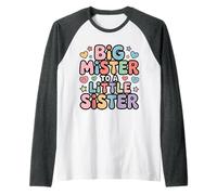 Big Mister To A Little Sister Orgulloso Hermano Bond Camiseta Manga Raglan