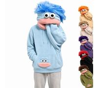 Big Mouth Monster Hoodies for Men Women UK Adult Halloween Costumes Funny Pyjamas Hoodie Top Cosplay Cosy Fleece Pajamas 2026 Warm Plush Hooded Sweatshirt One Piece Soft Long Sleeve Loungewear