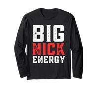 Big Nick Energy Christmas Funny Santa Matching Family Manga Larga
