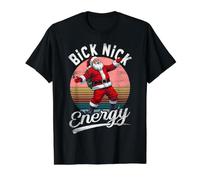 Big Nick Energy Divertido Papá Noel Camiseta gráfica económica, Hombre, Negro, S