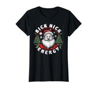Big Nick Energy Divertido Papá Noel Camiseta gráfica económica, Mujer, Negro, L